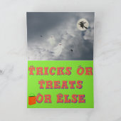 Trick-u. Leckerei-Dinosaurier auf lustiger Karte (Innenseite)