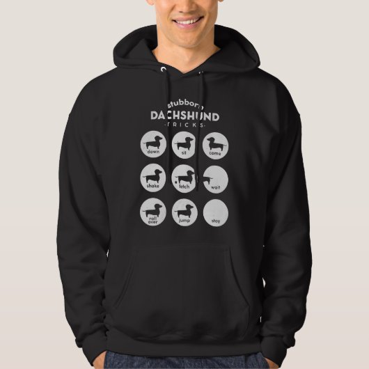 Trickdiagramm zur Dackel Hoodie (Vorderseite)
