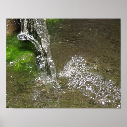 Trickende Wasserfall Bubbling Water Print Poster (Vorne)