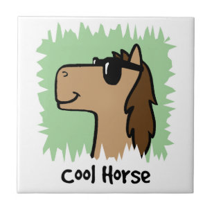 Trickfilm Clip Art Cooles Pferd mit Sonnenbrille Fliese
