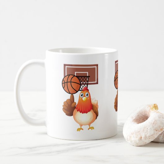 Trickfilm-Tier Basketball Kaffeetasse (Mit Donut)