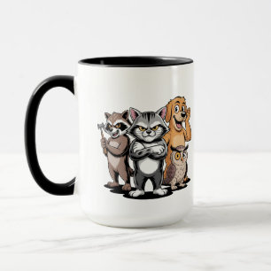 Trickfilm-Tier-Team-Charakter-Illustration Tasse