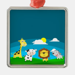 Trickfilmtiere ornament aus metall