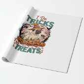 Tricks Behandlungen Halloween Mops Hexenhut Kürbis Geschenkpapier (Ungerollt)