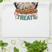 Tricks Behandlungen Halloween Mops Hexenhut Kürbis Geschirrtuch (Gefaltet)