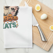 Tricks Behandlungen Halloween Mops Hexenhut Kürbis Geschirrtuch (Viertel Falte)