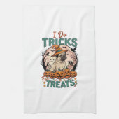 Tricks Behandlungen Halloween Mops Hexenhut Kürbis Geschirrtuch (Vertikal)