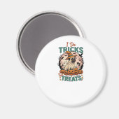 Tricks Behandlungen Halloween Mops Hexenhut Kürbis Magnet (Vorderseite/Rückseite)