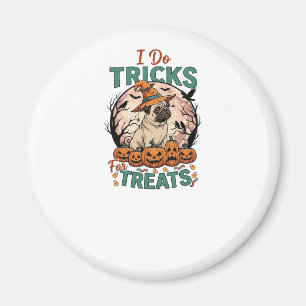 Tricks Behandlungen Halloween Mops Hexenhut Kürbis Magnet