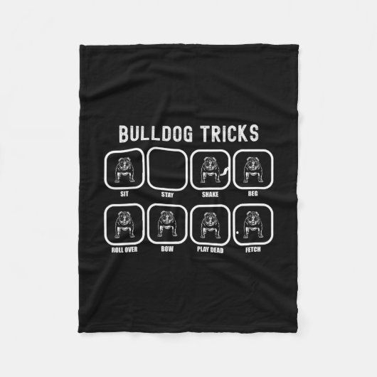 Tricks - Fun Bulldog Training Versage Fleecedecke (Vorderseite)