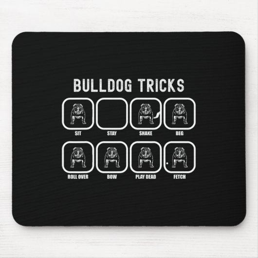 Tricks - Fun Bulldog Training Versage Mousepad (Vorne)