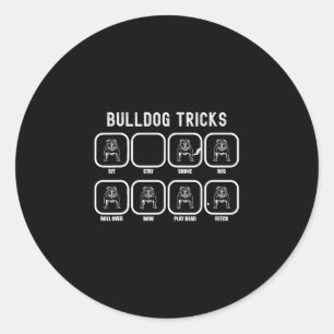 Tricks - Fun Bulldog Training Versage Runder Aufkleber