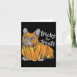 Tricks für Leckerlis Süßer Halloween-Bulldogge Karte