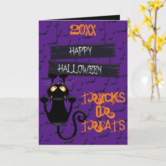 Tricks oder Behandlungen Karte (Gelbe Blume)