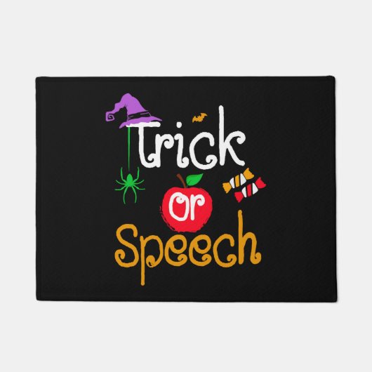 Tricks oder Sprachenlehrer Halloween Fußmatte (Vorderseite)