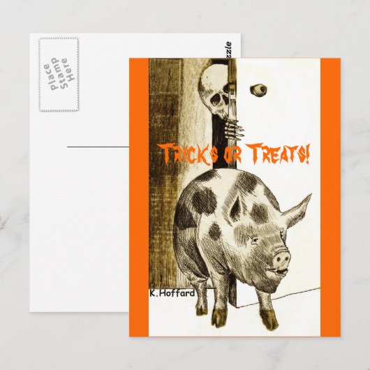 Tricks oder Treats! Postkarte (Vorne/Hinten)