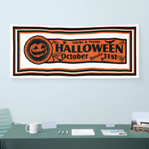 Tricks & Treats Halloween Weißer Hintergrund Banner