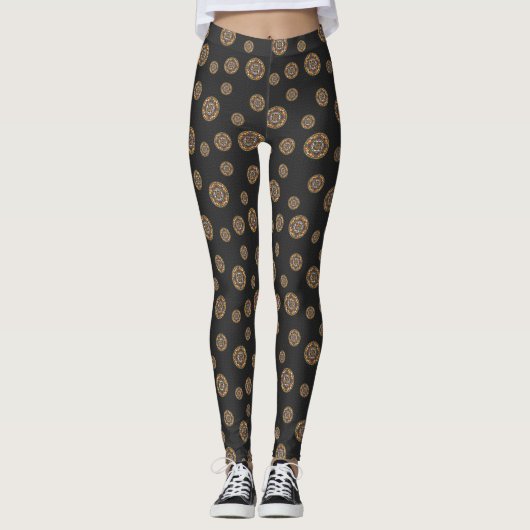 Tricks und Leckereien Mandala Leggings (Vorderseite)