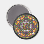 Tricks und Leckereien Mandala Magnet (Vorderseite/Rückseite)