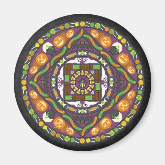 Tricks und Leckereien Mandala Magnet (Vorne)
