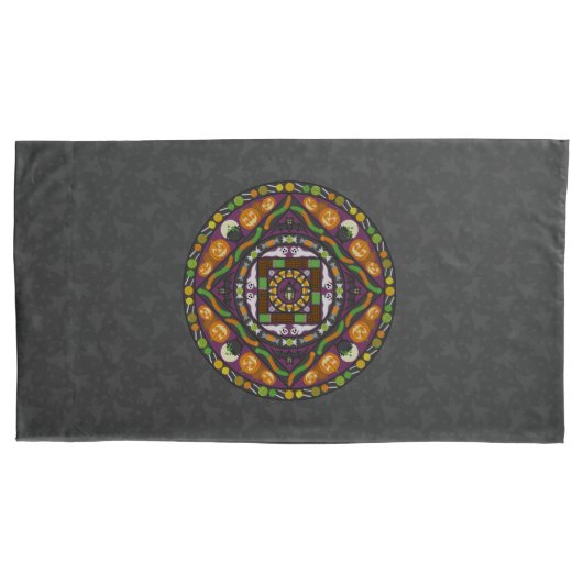 Tricks und Leckereien Mandala Pillowcase Kissenbezug (Vorderseite)