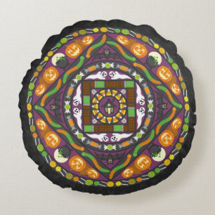 Tricks und Leckereien Mandala Rundkissen Rundes Kissen