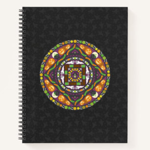 Tricks und Leckereien Mandala Spiral Notebook Notizblock