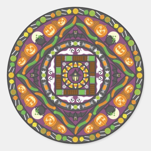 Tricks und Leckereien Mandala Sticker (Vorderseite)