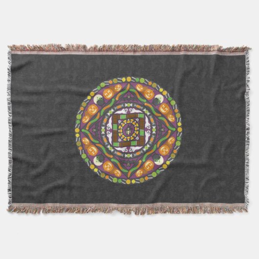 Tricks und Leckereien Mandala Throw Blanket Decke (Vorderseite)
