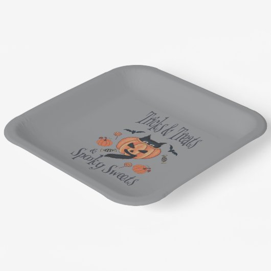 Tricks und Leckereien Pappteller (Gewinkelt)