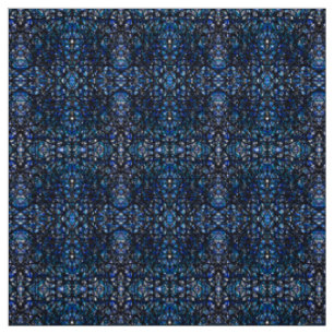 Trickster Blau Schwarze Abstrakte Indien-Tusche-Ku Stoff