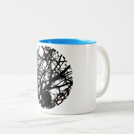 Trickster-Kaninchen im Briar-Flecken Zweifarbige Tasse (VorderseiteRechts)