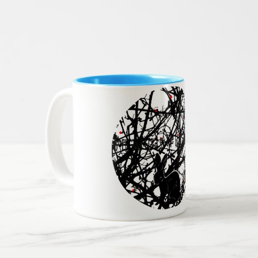 Trickster-Kaninchen im Briar-Flecken Zweifarbige Tasse (Vorderseite Links)