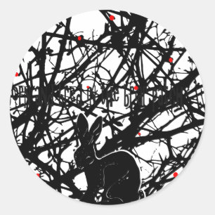 Trickster-Kaninchen in Briar Runder Aufkleber