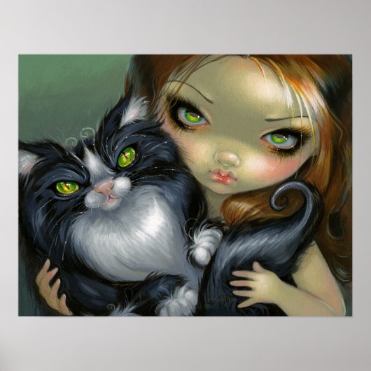 Tricksy Tuxedo Cat ART DRINT Katzenfee Poster (Vorne)