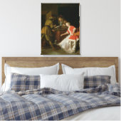 Tricktrackspieler mit einer Dame und ihrem Hund Leinwanddruck (Insitu (Schlafzimmer))