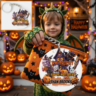 Tricky oder Treaty Kids Halloween Acryl-Schlüssela Schlüsselanhänger