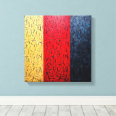 Tricolor Abstract Expressionism Canvas, Yellow Red Leinwanddruck (Insitu (Holzboden))