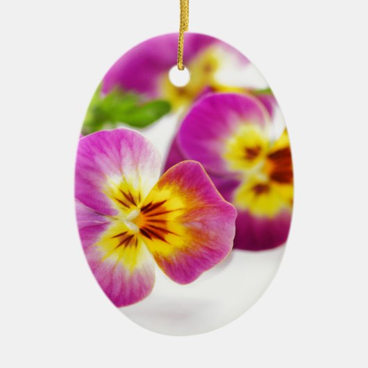 Tricolor | anniversary | flower | Pansy | cute | B Keramikornament (Vorne)