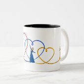 Tricolor Armenian Hearts Tasse (VorderseiteRechts)