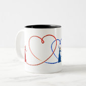Tricolor Armenian Hearts Tasse (Vorderseite Links)