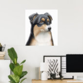 Tricolor Australian Shepherd Poster (Heimbüro)