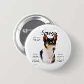 Tricolor Basenji Geschichte, Alles über Basenjis Button (Vorne & Hinten)