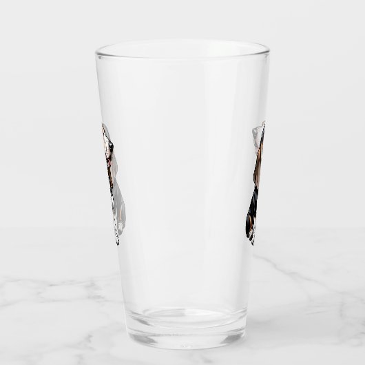 Tricolor Basset Hound Glas (Links)