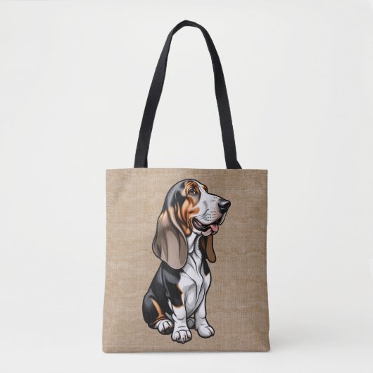 Tricolor Basset Hound Tasche (Vorderseite)