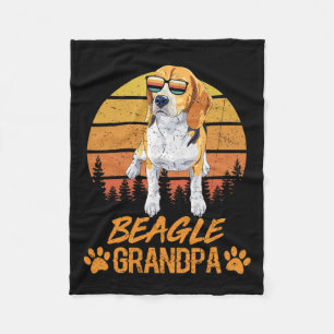 Tricolor Beagle Dog Grandpa Paw Vater Vatertag Fleecedecke