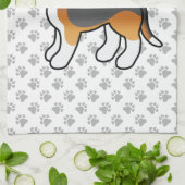 Tricolor Beagle Niedlich Cartoon Dog Geschirrtuch (Gefaltet)