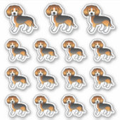 Tricolor Beagle Niedlich Cartoon Hunde Aufkleber (Vorderseite)