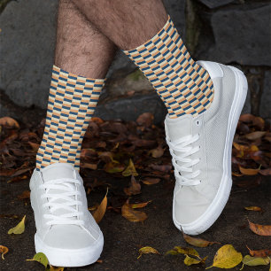 Tricolor (blau, gelb, Terrakotta) Socken