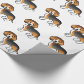 Tricolor Cartoon Beagle Dog Muster Geschenkpapier (Ecke)